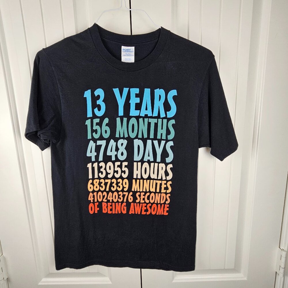 13 Year Old Birthday Shirt | Main Color: Black | Youth Size Small 12/14